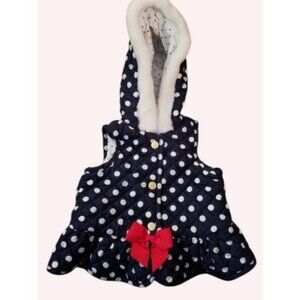 NEW Navy Blue Polka Dot LITTLE ME Quilted Vest Girls Size 12 months